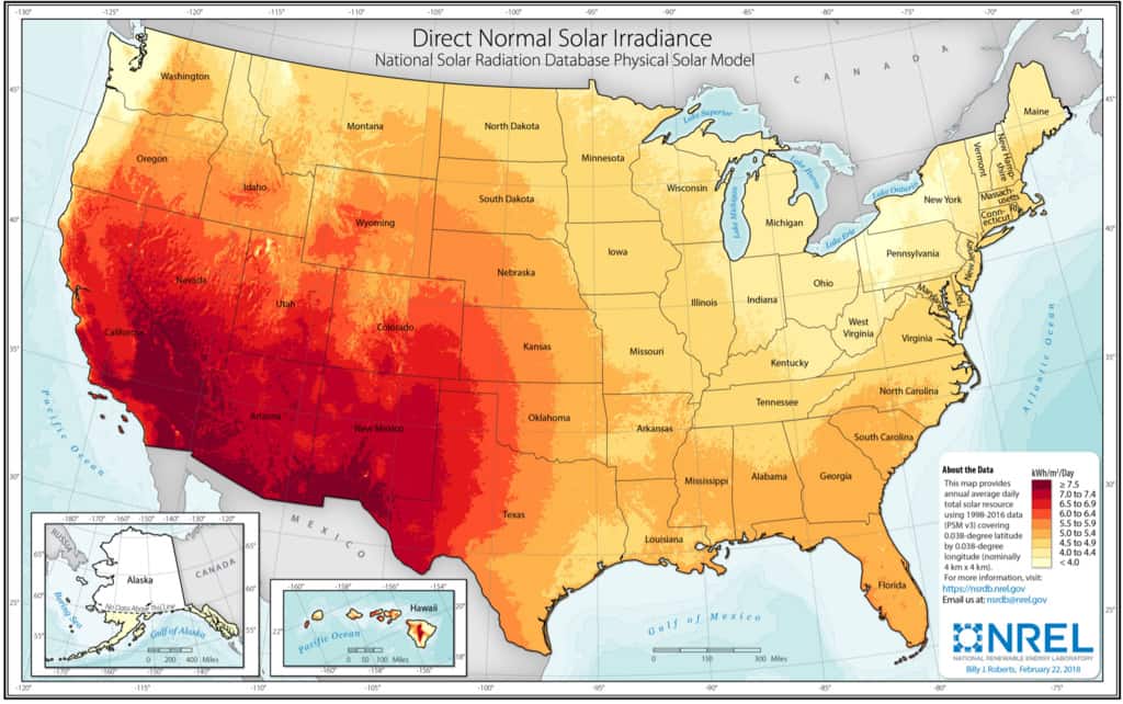 Direct Normal Solar Irradiance 1998–2016, Floridian Unlimited